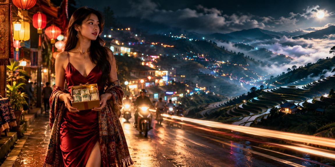 Khung cảnh chợ đêm cá cược tại Sa Pa